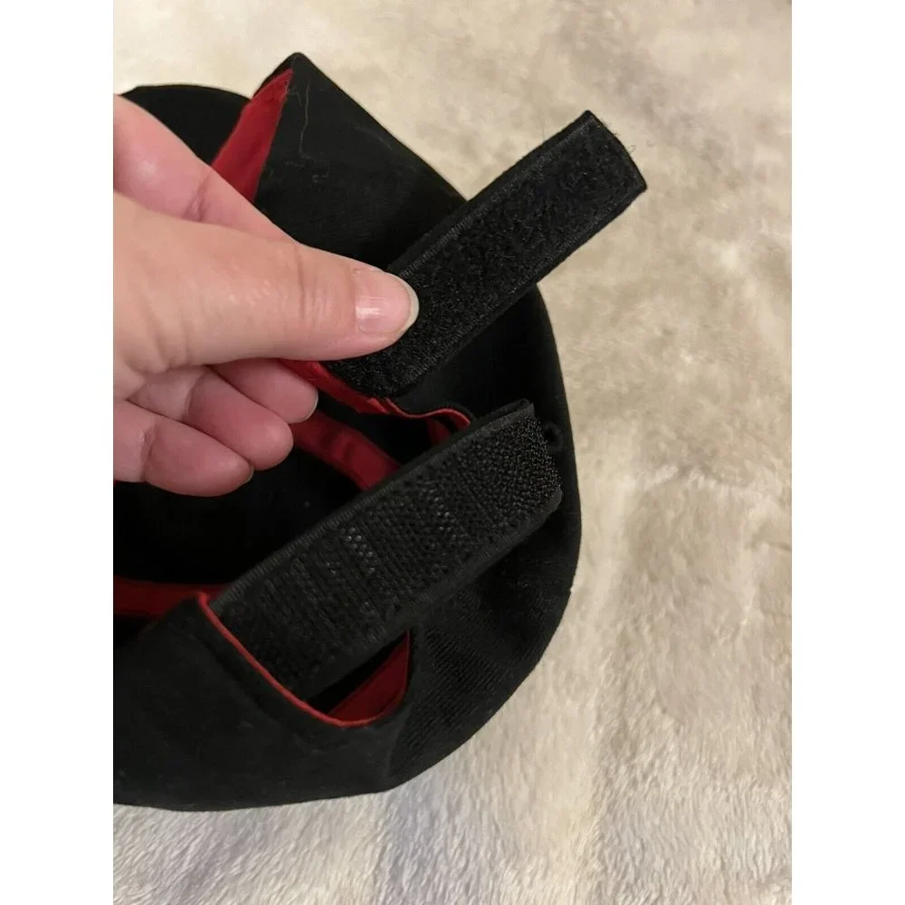 Hartzell Adjustable Men’s Cap Black & Red Hook and Loop Closure One Size Fits
